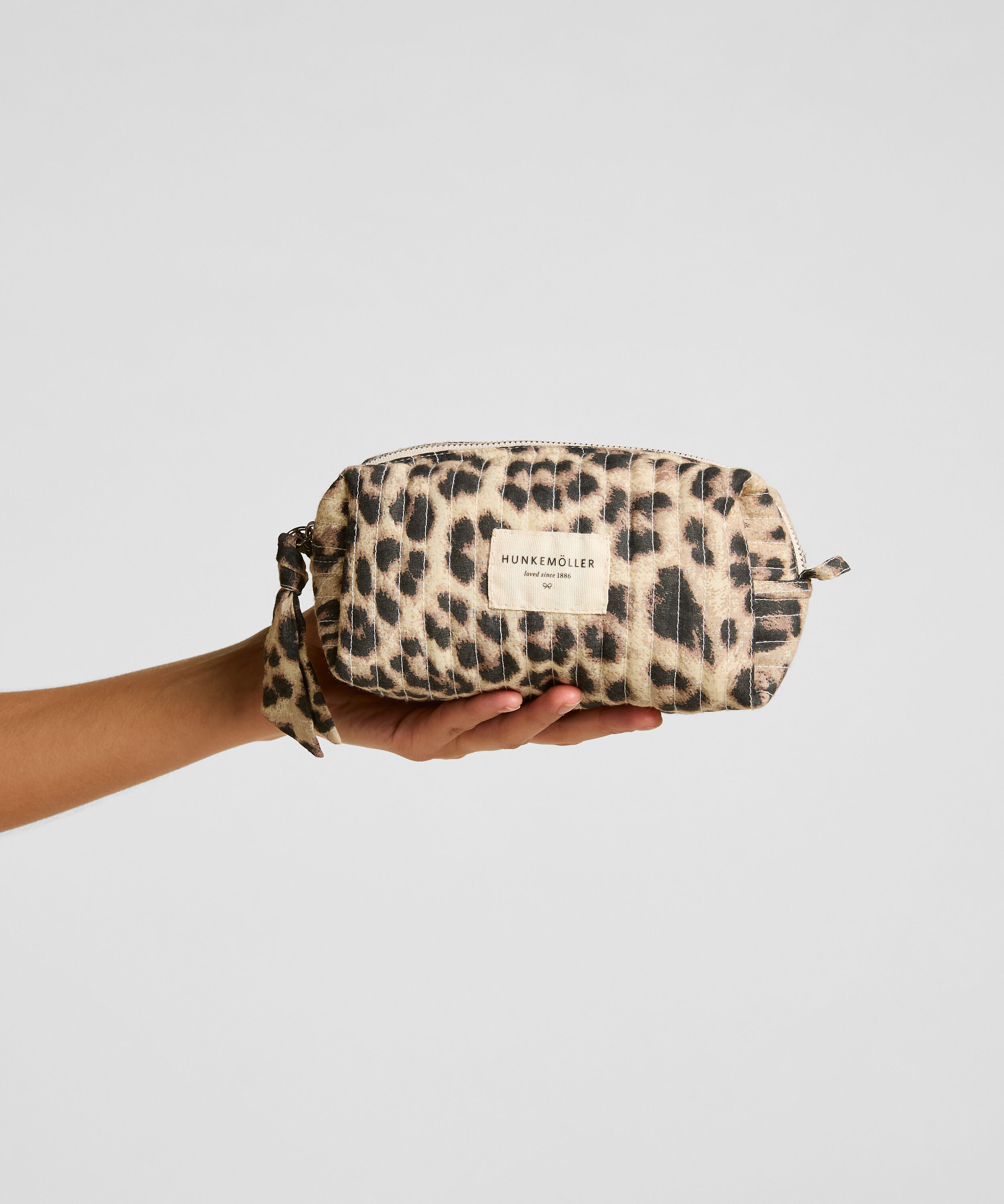 Make-up Tasche Klein Leopard, Weiß