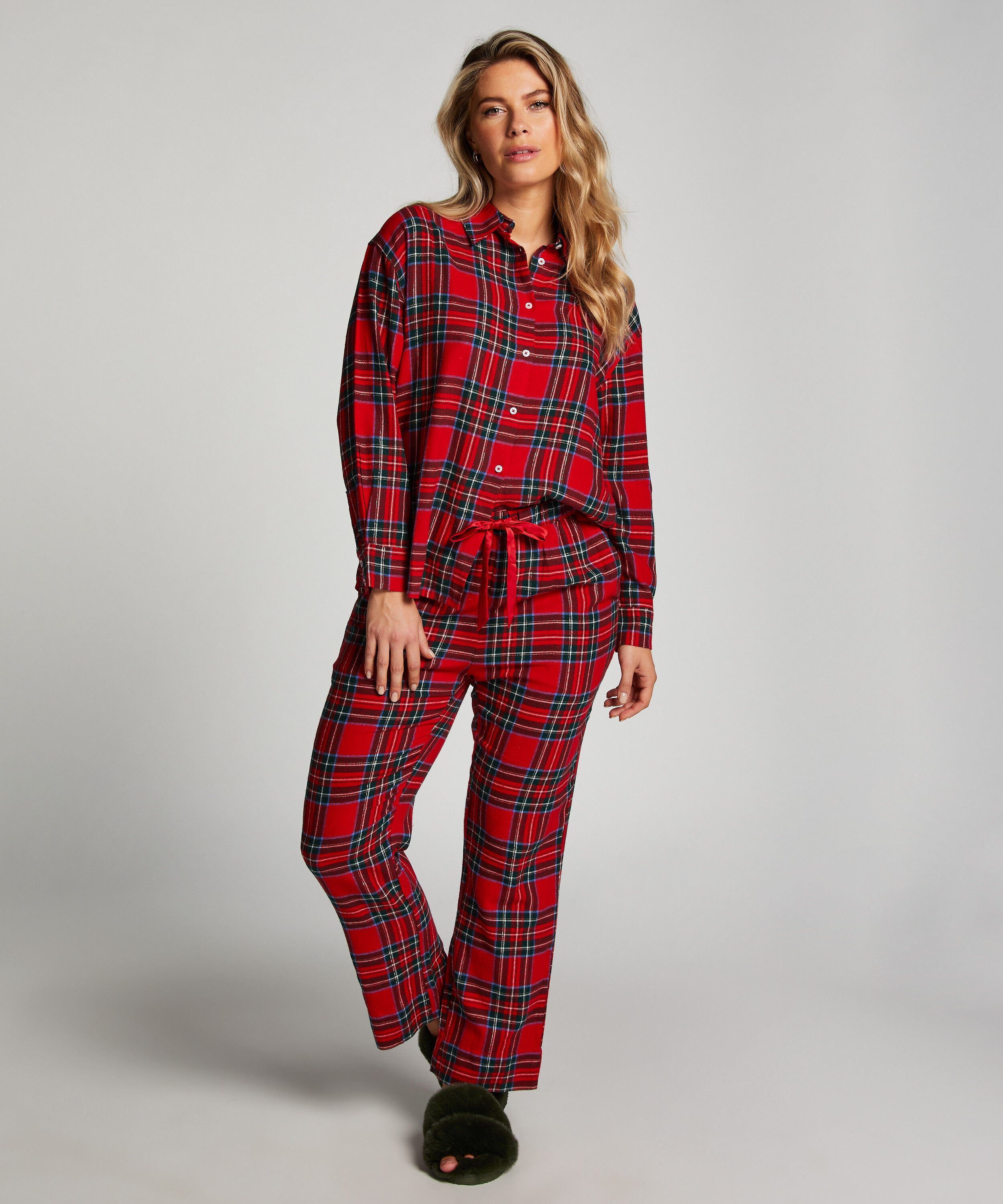 Pyjamahose aus Flanell, Rot