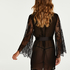 Kimono Chiffon Mesh Lace, Noir