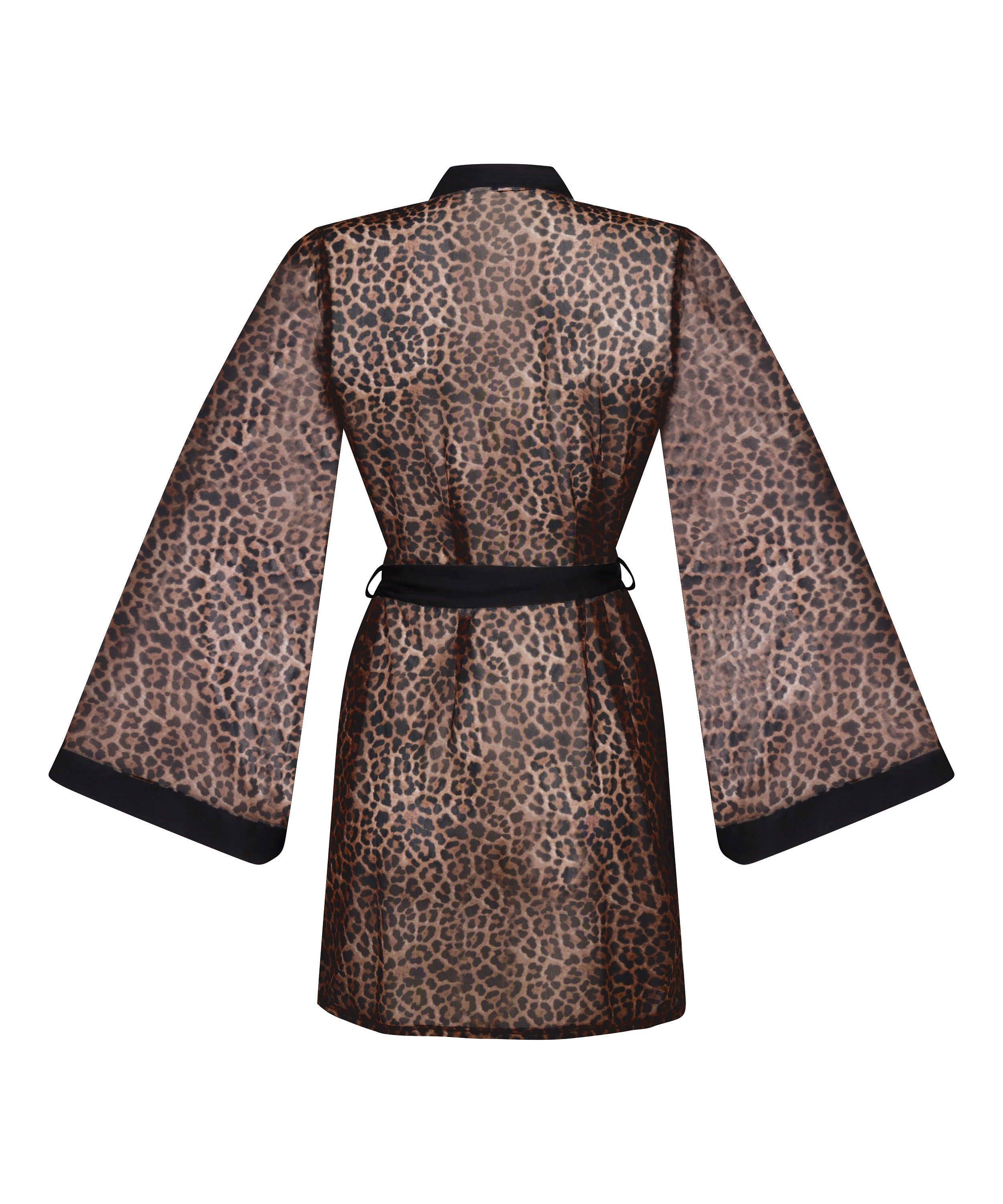Leopard Mesh-Kimono, Schwarz, main