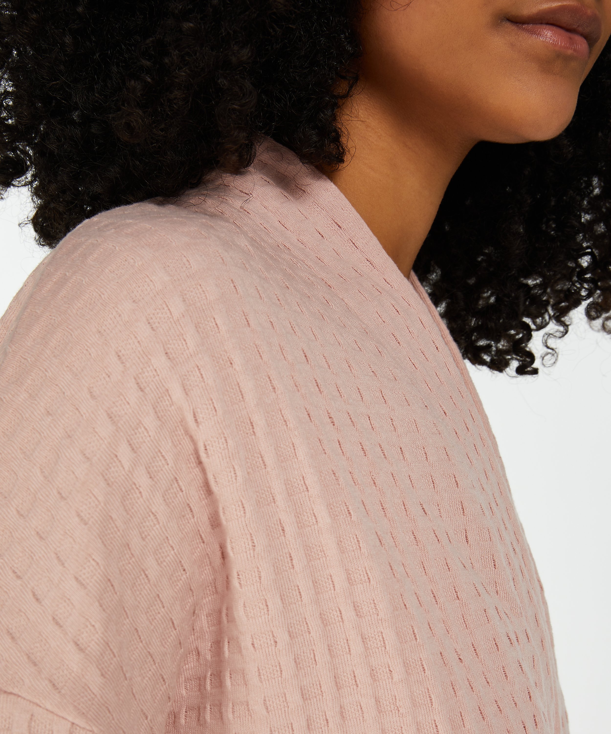 Peignoir Waffle, Rose, main