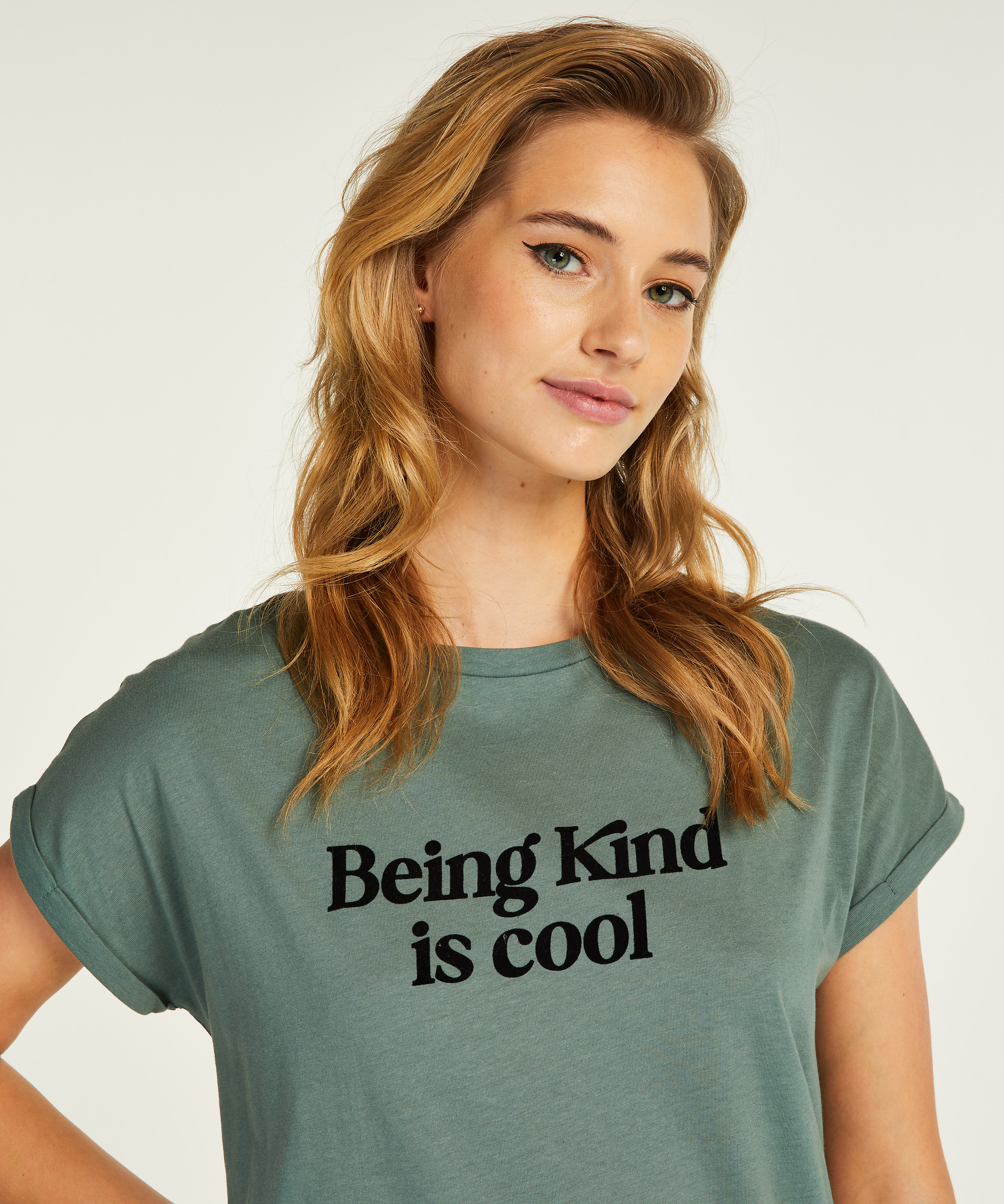 Nachthemd Rundhals, Grün, main