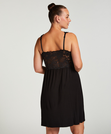 Slipdress Nora Lace, Schwarz