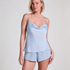 Satin-Cami Minimal, Blau