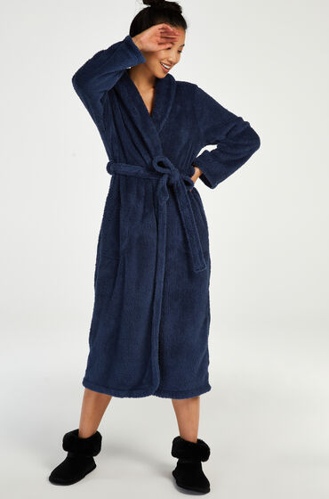 Hunkemöller Long peignoir Polaire Bleu