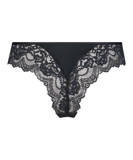 Brazilian-Slip mit hohem Beinausschnitt Dora, Schwarz