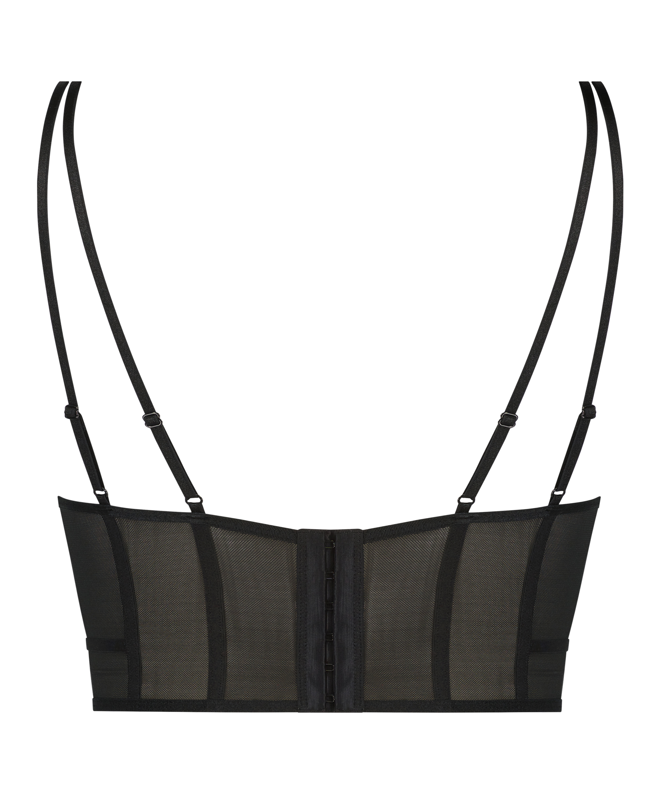 Ungepolsterter Longline-B&uuml;gel-BH Boujee, Schwarz, main