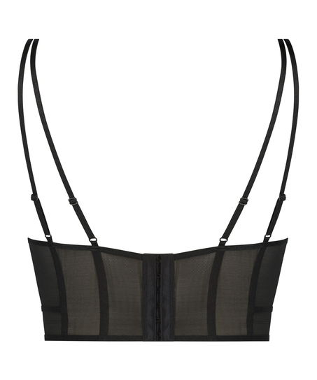 Ungepolsterter Longline-B&uuml;gel-BH Boujee, Schwarz