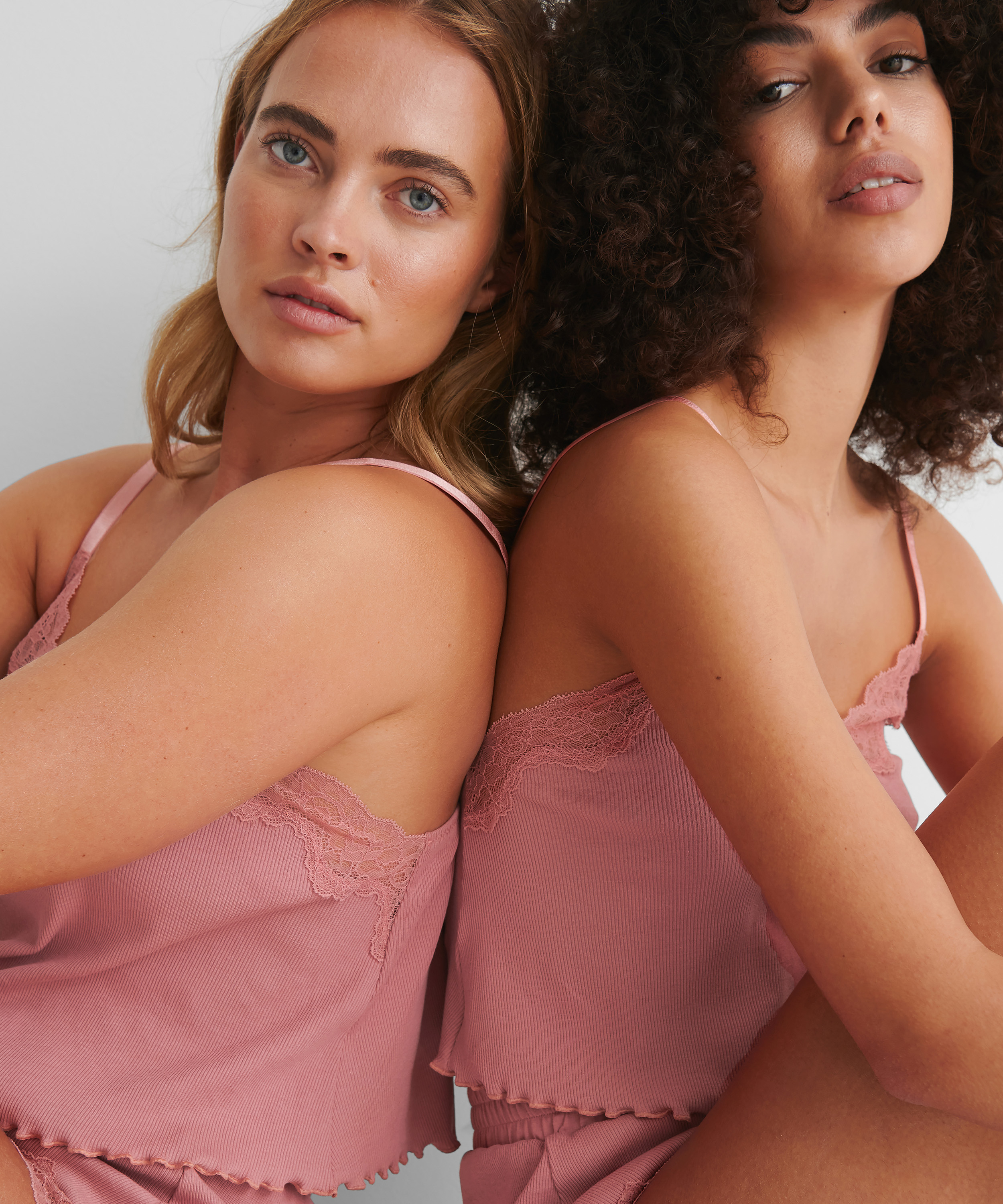 Cami Rib Lace Mia HKM x NA-KD, Rose, main