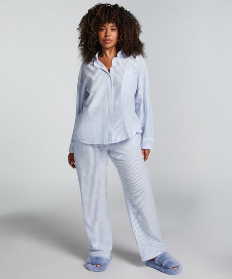 Haut de pyjama en Coton, Bleu