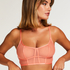 Longline Bralette Sexy Mesh, Orange