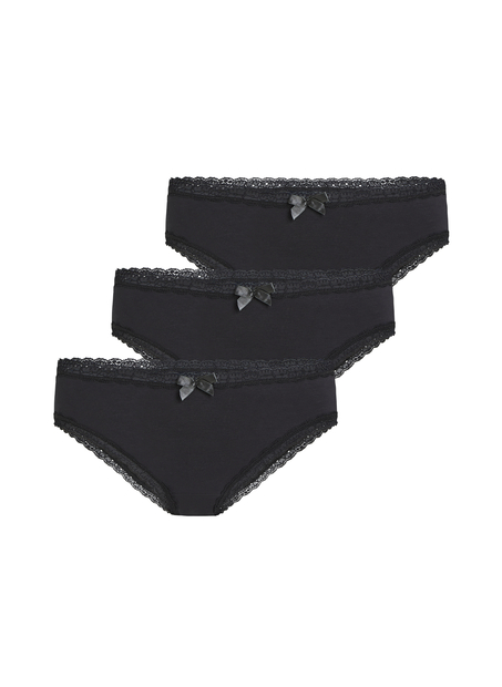 3er-Pack Brazilian-Shorts Baumwolle Georgia, Schwarz