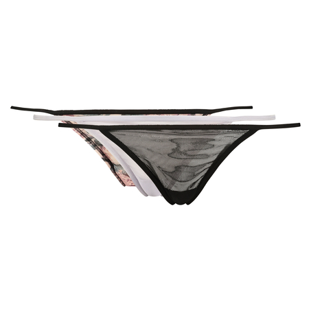 3-pack thongs mesh, Schwarz