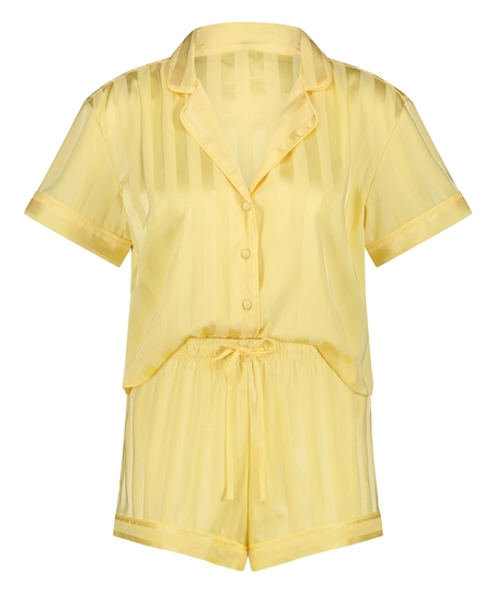 Pyjama-Set Satin, Gelb