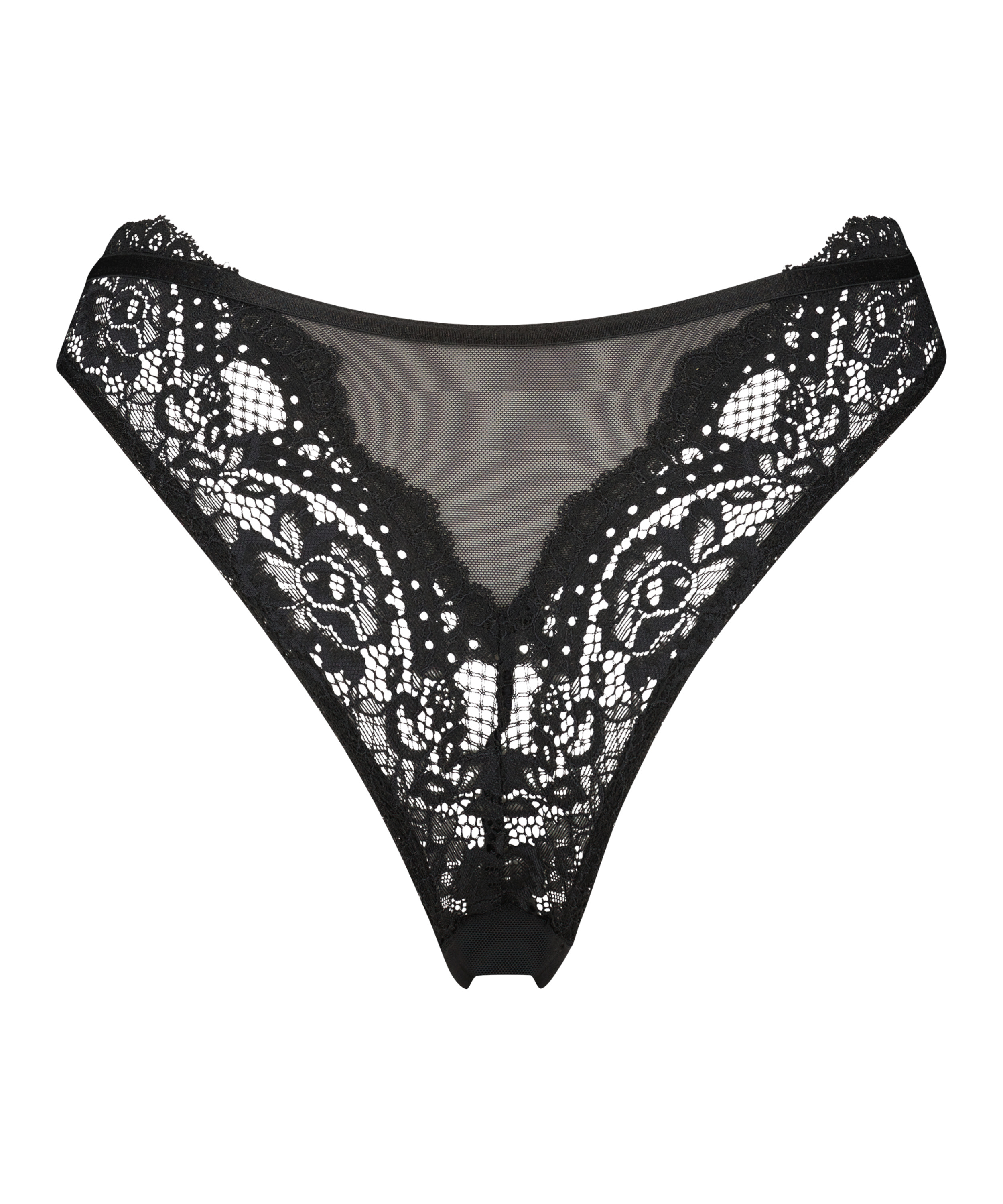 Slip brésilien à taille haute Jessie, Noir, main