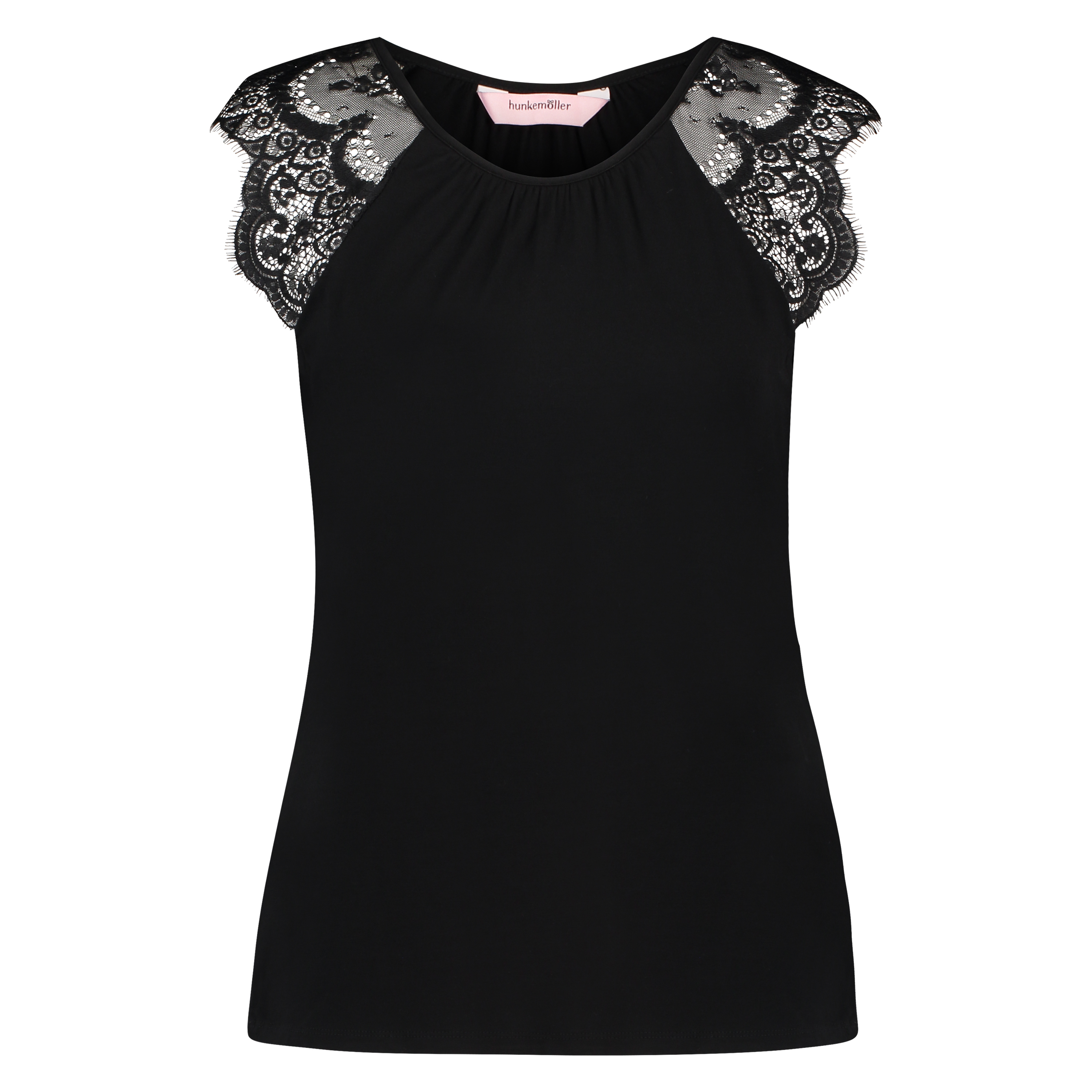 Singlet Jersey Lace, Schwarz, main