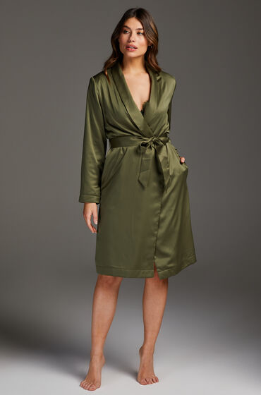 Hunkemöller Peignoir en polaire satinée Vert