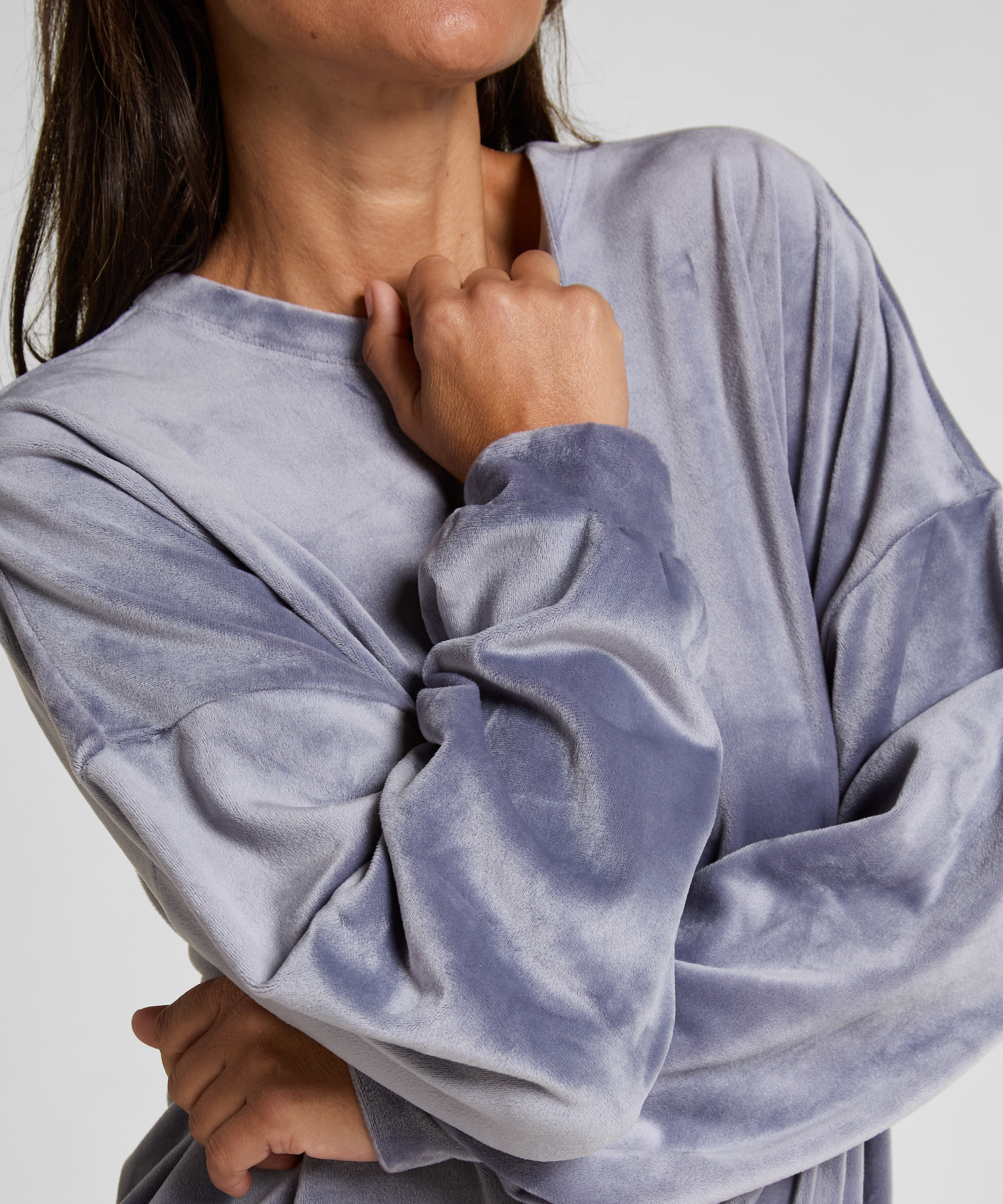 Velours Top, Blau, main