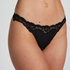 String mit Spitze Secret Lace, Schwarz