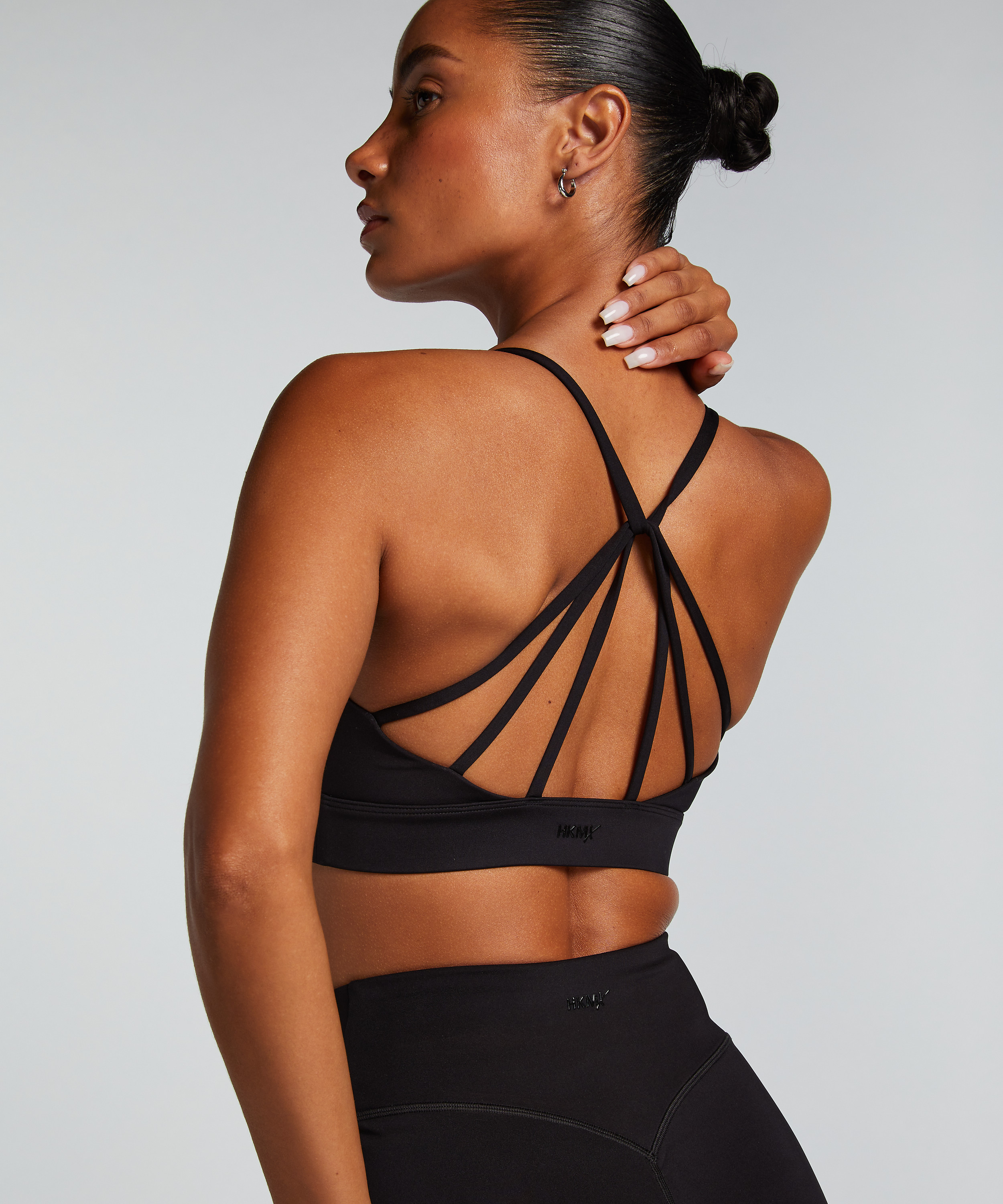 HKMX Brassière de sport de niveau 1, Noir, main