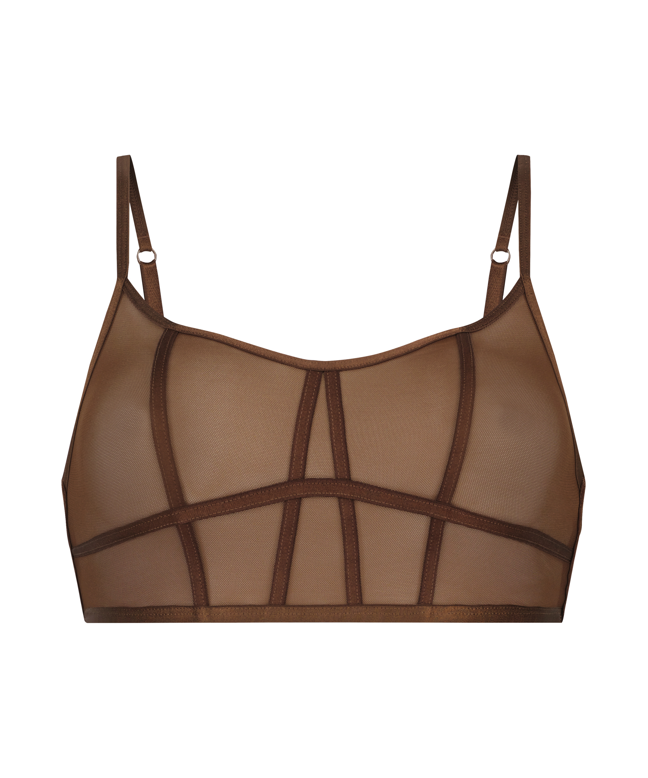 Brassi&egrave;re longline Sexy Mesh, Marron, main