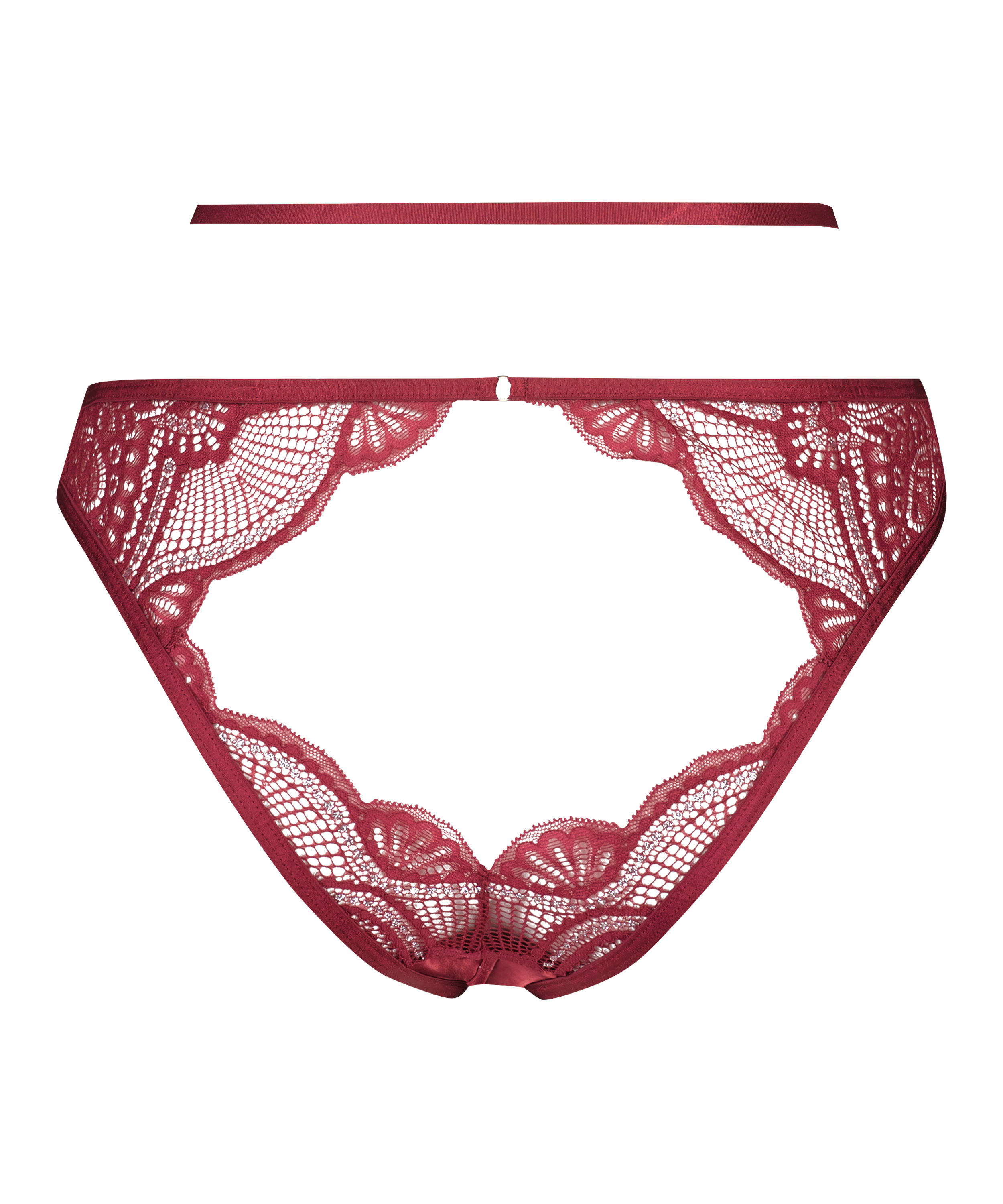 Slip brésilien ouvert Lyra, Rouge, main