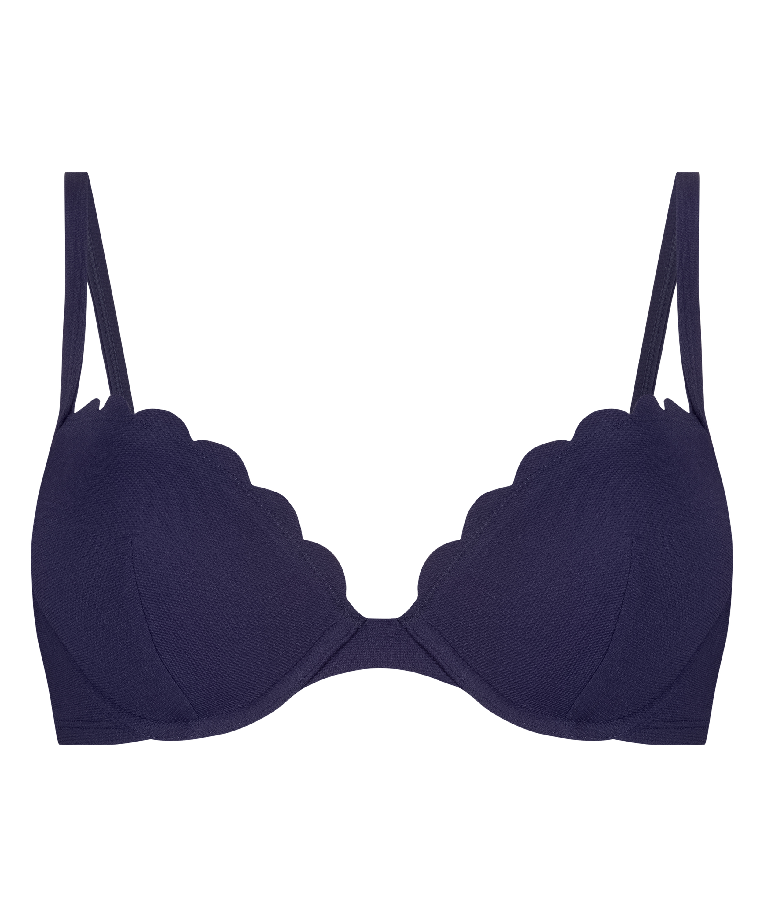 Vorgeformtes Bügel-Bikinitop Scallop, Blau, main