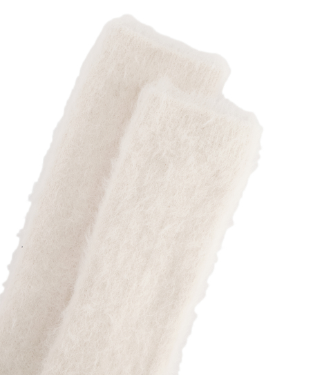 Chaussettes Longues Duveteuses, Beige