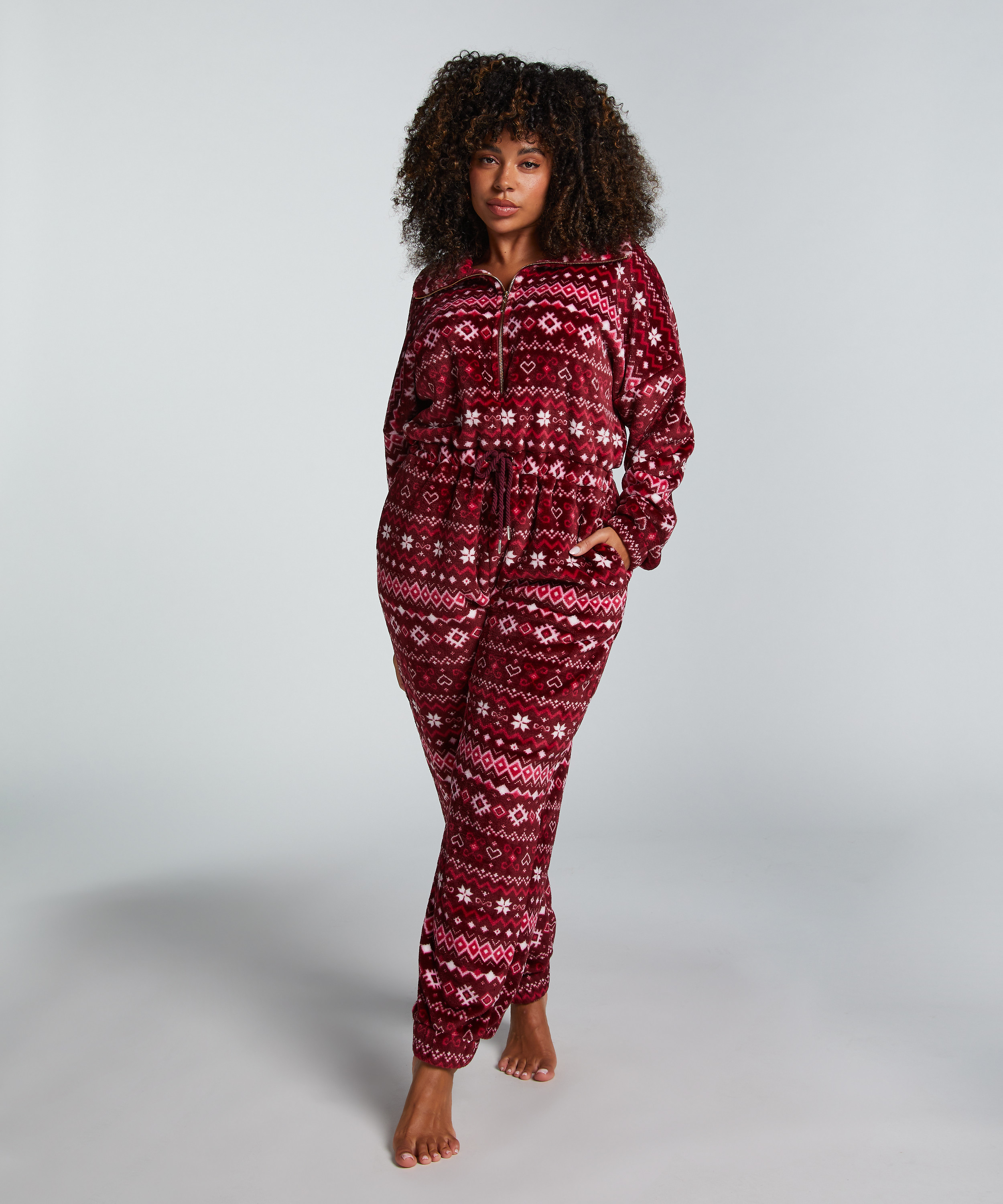 Onesie aus Fleece, Rot, main
