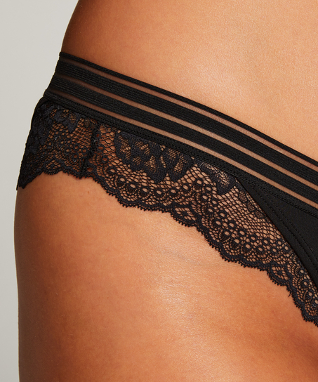 Slip br&eacute;silien &eacute;chancr&eacute; Sully, Noir