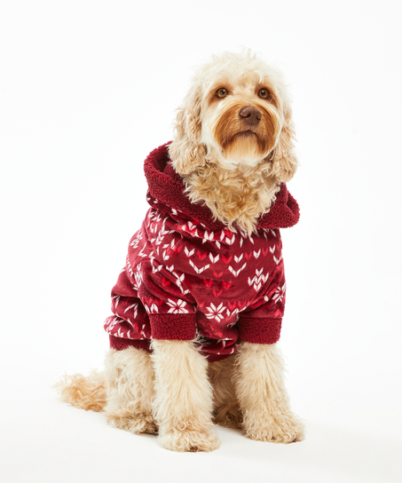 Fleece Hunde-Onesie, Rot