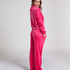 Pyjamahose aus Samt, Rose