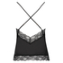 Cami Top Satin Spitze, Schwarz