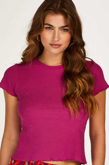 Image of Hunkemöller Shirt mit kurzen Ärmeln Rib Rose