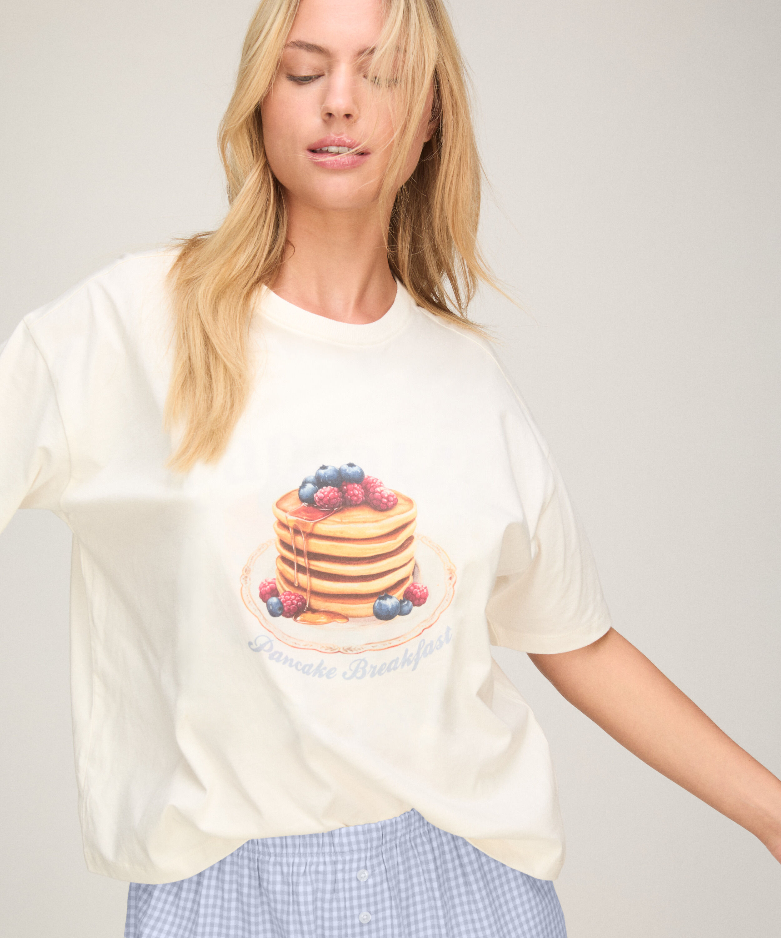 Pyjama-Set mit Shorts und T-Shirt, Weiß