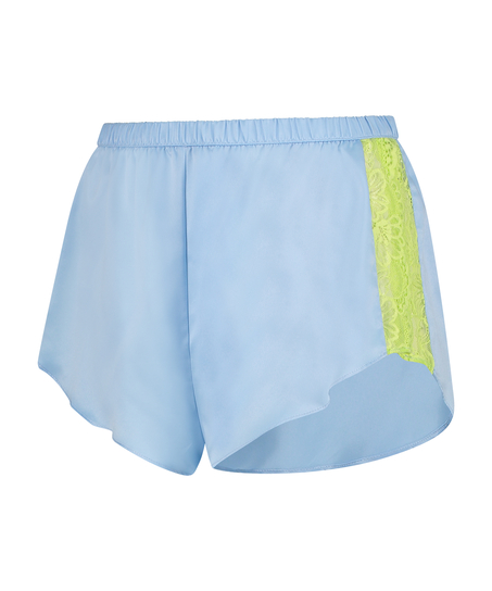 Shorts Satin Spitze, Blau