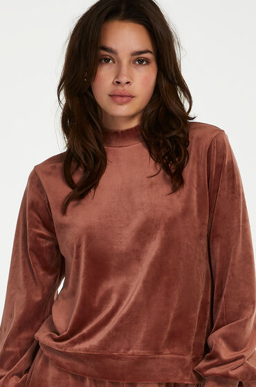 Hunkemöller Top aus Velours Mock Rose