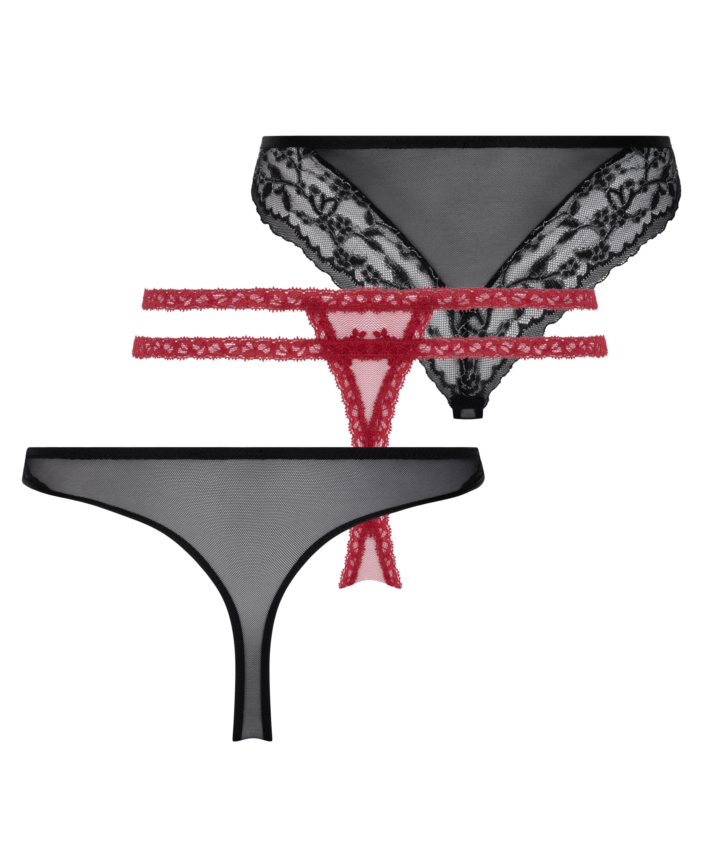 3er-Pack String, Schwarz, main