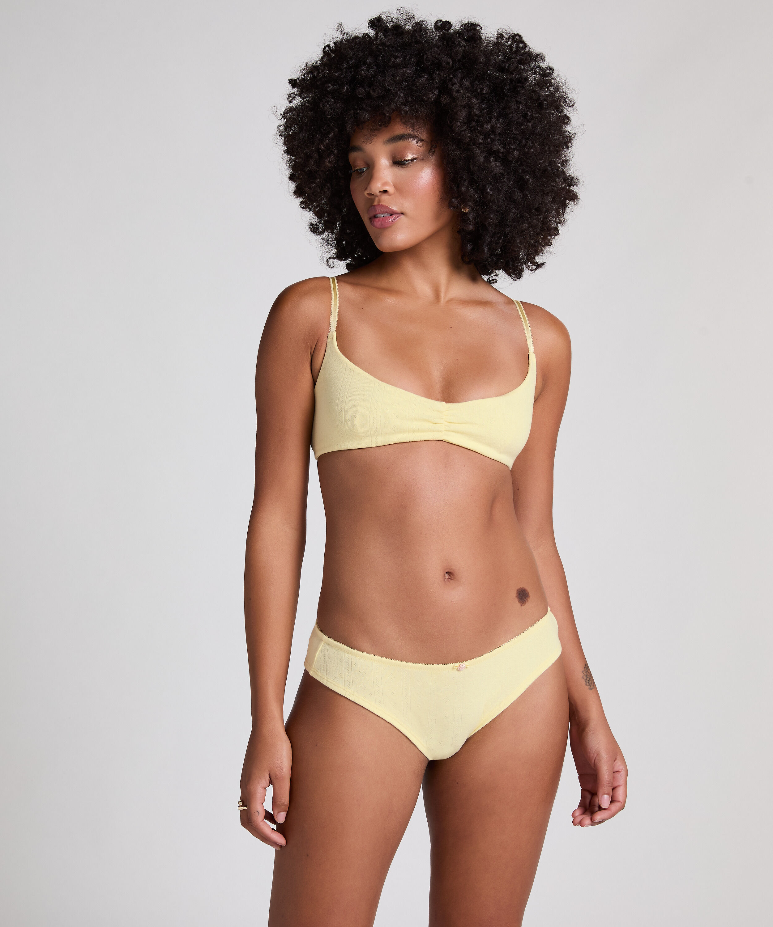 Pointelle Bralette, Gelb