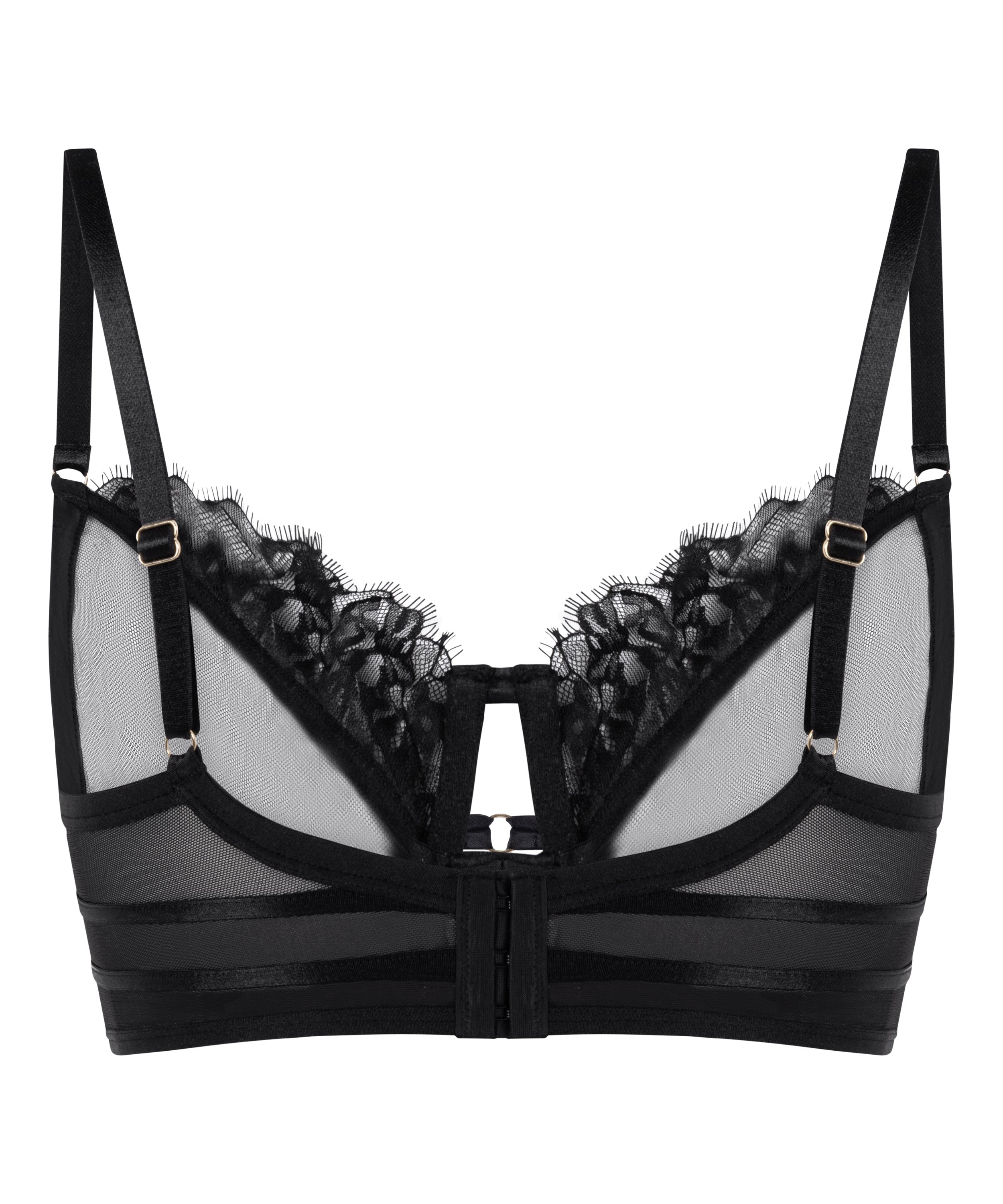 Soutien-gorge à armatures non-rembourré longline Nienke, Noir, main