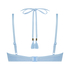 Wattiertes Bügel-Bikinioberteil Scallop, Blau