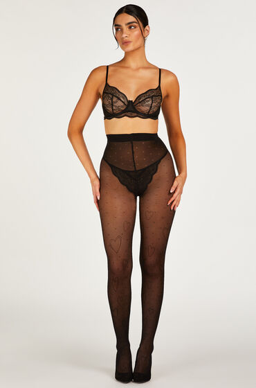 Image of Hunkemöller Herz-Strumpfhosen 15 Denier Schwarz