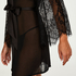 Kimono Chiffon Mesh Lace, Noir