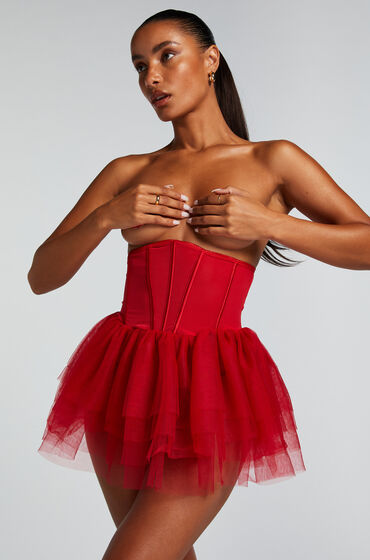 Image of Hunkemöller Private Tutu-Korsett Rot