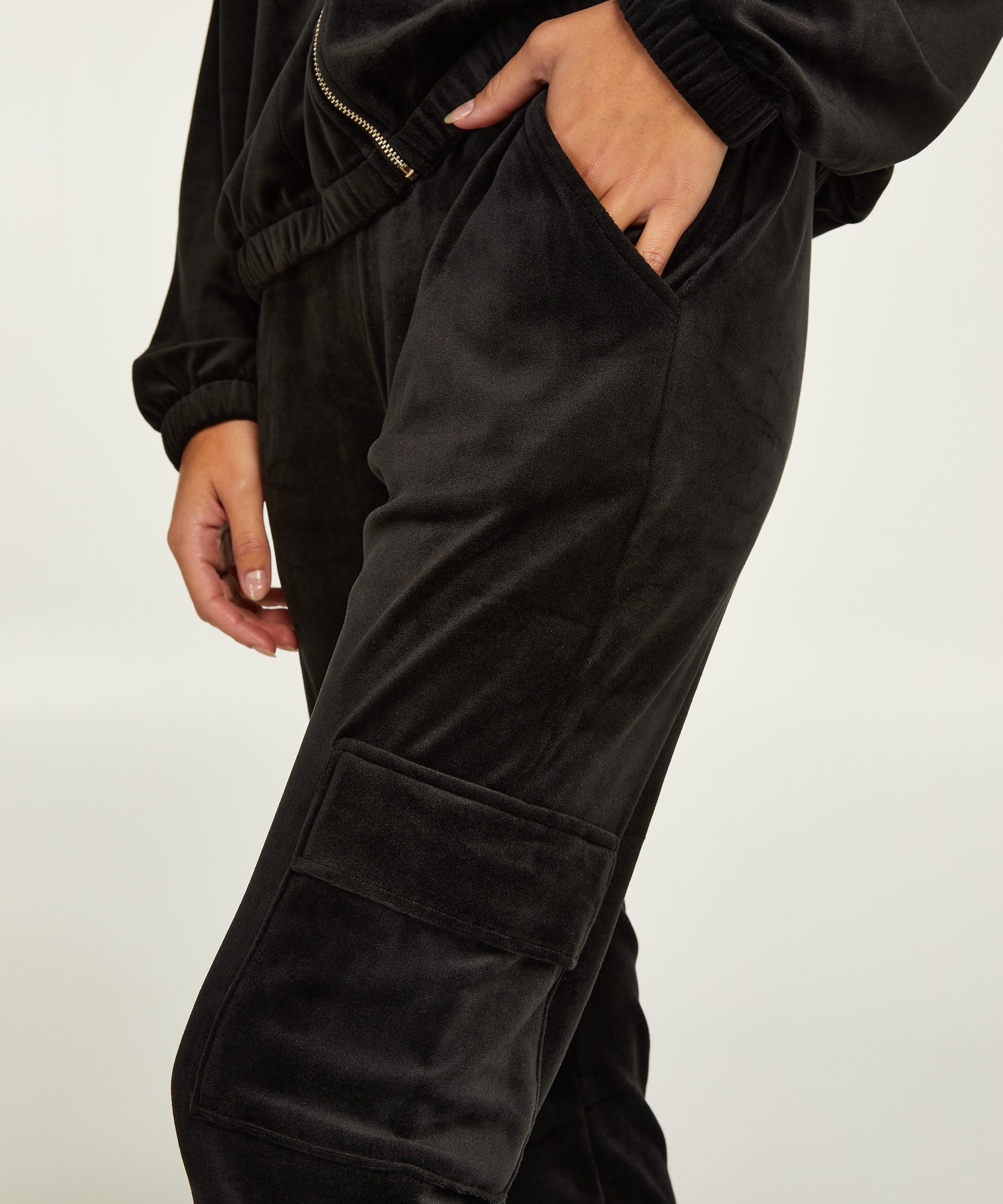 Tall Pantalon de jogging Velours, Noir, main