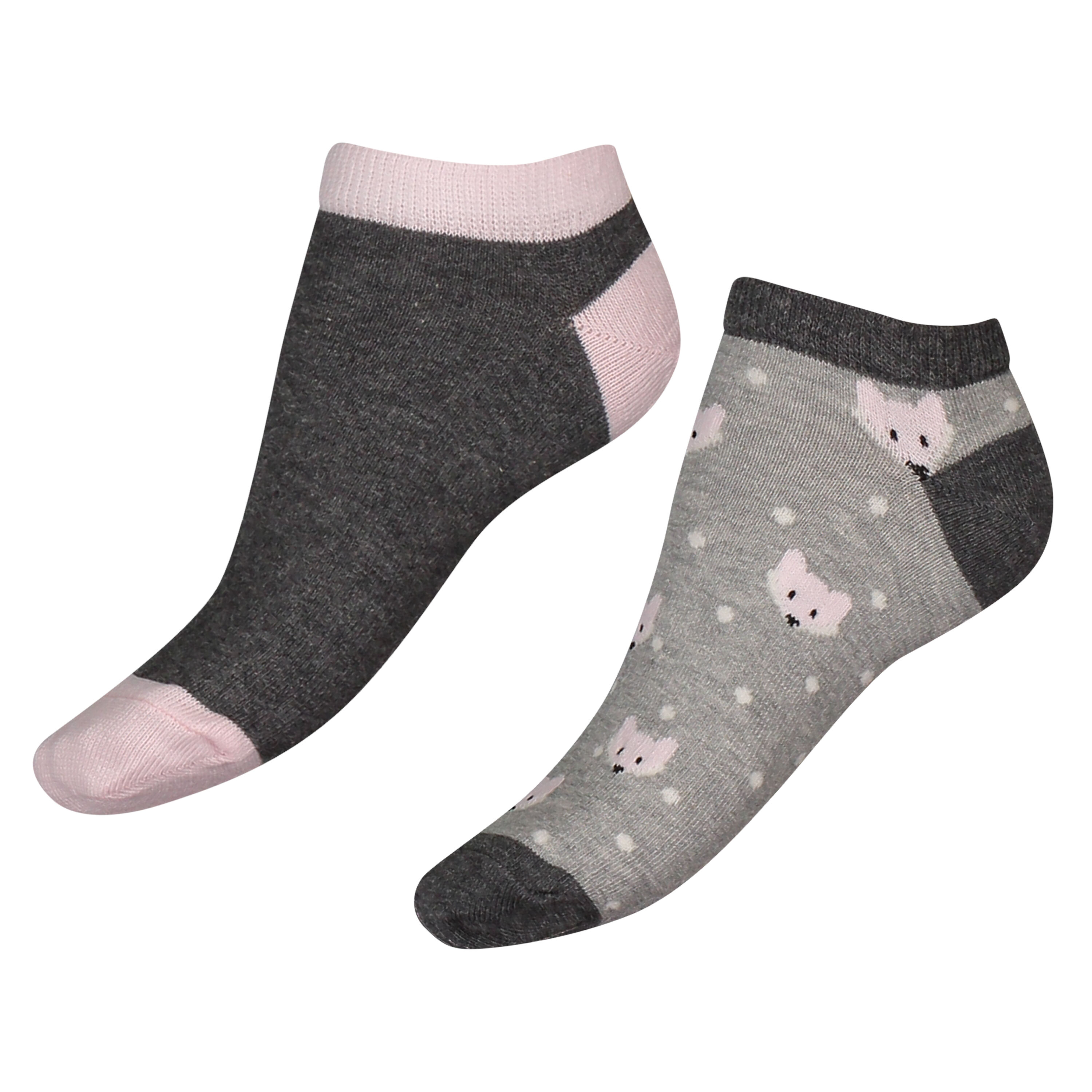 Lot de 2 paires de chaussettes en coton Trainerliners, Gris