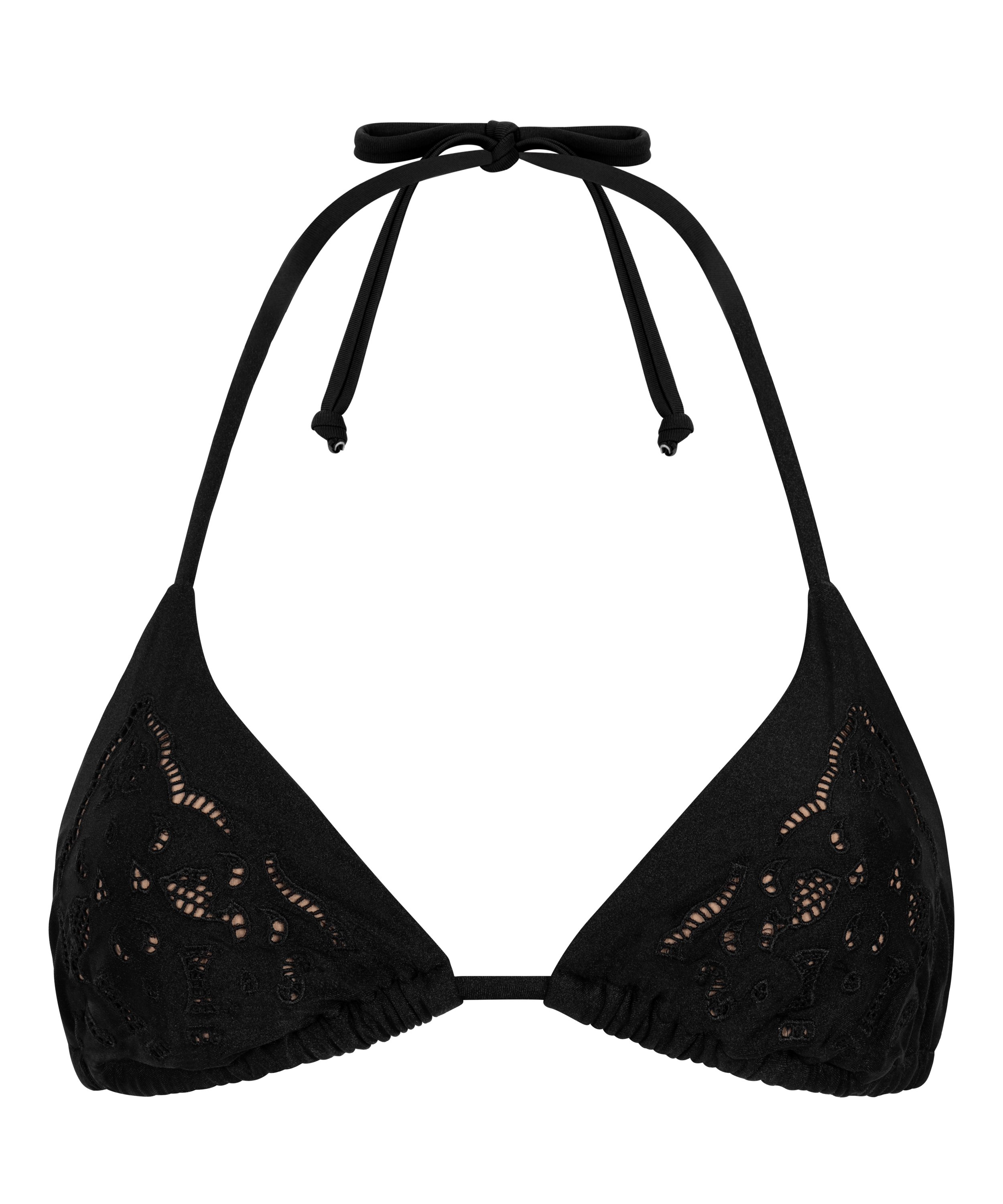 Triangel-Bikinioberteil Boho, Schwarz, main