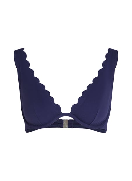 Unwattiertes B&uuml;gel-Bikini-Top Scallop, Blau