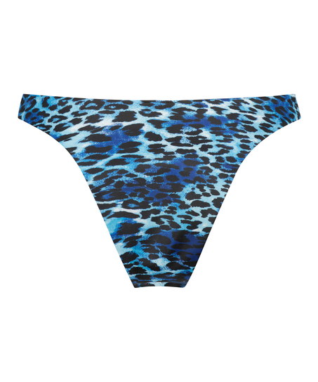 Bas de bikini échancré Leo, Bleu