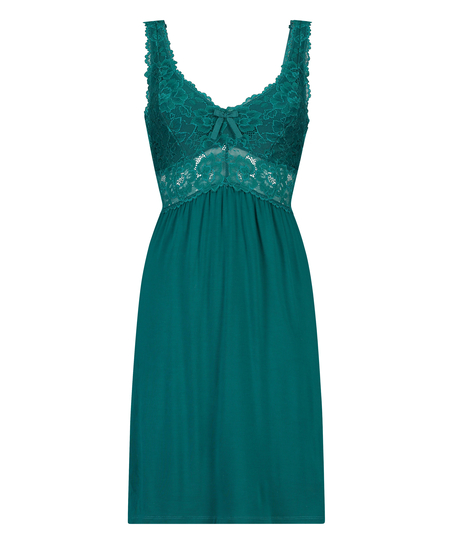 Slipdress Modal Lace mit Spitze, Gr&uuml;n